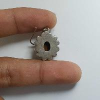 Silver Earring With [tiger Eye Stone]