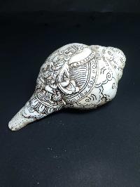 Tibetan Conch Shell With Vajrasattva [hand Carved]