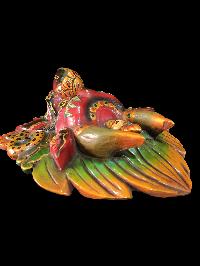 Garuda Mask, Handmade Wooden Mask Of Garuda, [painted Red], Poplar Wood