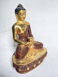 Handmade Nepali Statue Of Buddha, [partly Gold Plated]