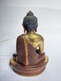 Handmade Nepali Statue Of Buddha, [partly Gold Plated]