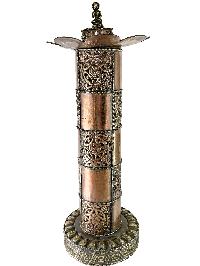 Hand Beaten Metal Incense Burner, With Incense Holder