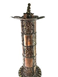 Hand Beaten Metal Incense Burner, With Incense Holder