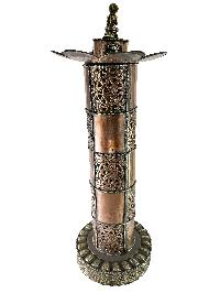Hand Beaten Metal Incense Burner, With Incense Holder