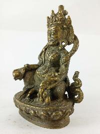 Buddhist Miniature Statue Of Yellow Jambhala, [finishing: Antique]