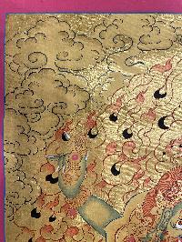 Buddhist Hand Painted Thangka Of Vajrapani [chana Dorje], [chana Dorje], [real Gold], Lama`s Art