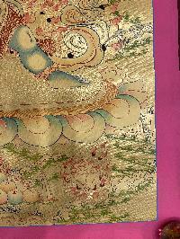 Buddhist Hand Painted Thangka Of Vajrapani [chana Dorje], [chana Dorje], [real Gold], Lama`s Art