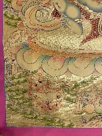 Buddhist Hand Painted Thangka Of Vajrapani [chana Dorje], [chana Dorje], [real Gold], Lama`s Art