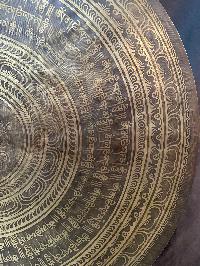 Tibetan Gong With Stand, [conch Shell Etching], Gong Size 50 Cm, Gong Weight 3000