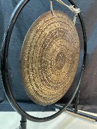 Tibetan Gong With Stand, [conch Shell Etching], Gong Size 50 Cm, Gong Weight 3000