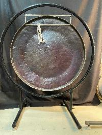 Tibetan Gong With Stand, [mandal Etching], Gong Size 70x5 Cm, Gong Weight 12kg