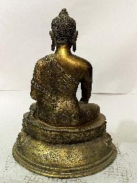 Buddhist Statue Of Shakyamuni Buddha, [full Gold Plated, Antique]