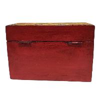 [traditional Tibetan], Wooden Rectangle Red Color Box, [lotus Painted]