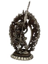 Buddhist Statue Miniature Statue Of, Vajravarahi - Dorje Phagmo, [silver And Chocolate Oxidized]