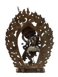 Buddhist Statue Miniature Statue Of, Vajravarahi - Dorje Phagmo, [silver And Chocolate Oxidized]