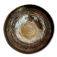 Hand Beaten Carving Singing Bowl With [flower Carving], [etching], [select Accessories]