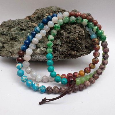 Malachite and Lava Wrist Bracelet | Root Chakra Bracelet