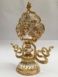 Buddhist Offering Of Ashtamangala, [gold And Silver Plated With Fine Carving]