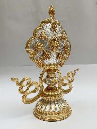 Buddhist Offering Of Ashtamangala, [gold And Silver Plated With Fine Carving]