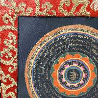 Buddhist Hand Painting Thangka Of Mandala With Polyester Brocade, [hand Painted]