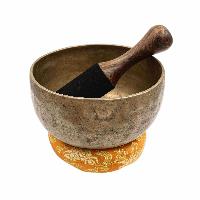 [old], Buddhist [real Antique] Hand Beaten [jambati] Singing Bowl, [select Accessories]