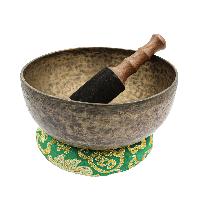[old], Buddhist [real Antique] Hand Beaten [jambati] Singing Bowl, [select Accessories]