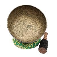 [old], Buddhist [real Antique] Hand Beaten [jambati] Singing Bowl, [select Accessories]