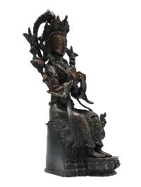 Buddhist Statue Of [maitreya Buddha], Chocolate Color Oxidation