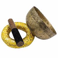 [old], Buddhist [real Antique] Hand Beaten Singing Bowl, [select Accessories]