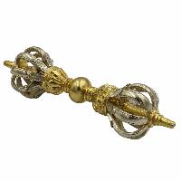 Bronze Dorje [vajra], Gold And Silver Plated Copper