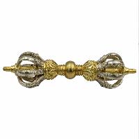 Bronze Dorje [vajra], Gold And Silver Plated Copper