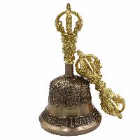 [dehradun], Bell And Dorje, Pure Bronze Bell And Dorje [vajra], [golden], Handle And Vajra