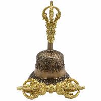 [dehradun], Bell And Dorje, Pure Bronze Bell And Dorje [vajra], [golden], Handle And Vajra