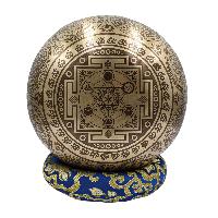 Buddhist Hand Beaten Jambati Singing Bowl, With Premium Etching Carving, [select Accessories]