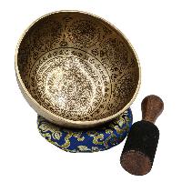 Buddhist Hand Beaten Jambati Singing Bowl, With Premium Etching Carving, [select Accessories]