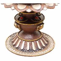 Gold Coloured Offering With Camel Bone Lotus Bowl Made On Copper, [silver Plated]