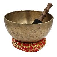 [old], Buddhist [real Antique] Hand Beaten [jambati] Singing Bowl, [select Accessories]