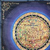 Buddhist Tibetan Thangka Of Mandala, [hand Painted], [antique], [student Mandala]