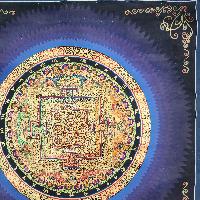 Buddhist Tibetan Thangka Of Mandala, [hand Painted], [antique], [student Mandala]
