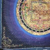 Buddhist Tibetan Thangka Of Mandala, [hand Painted], [antique], [student Mandala]