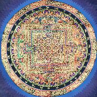 Buddhist Tibetan Thangka Of Mandala, [hand Painted], [antique], [student Mandala]