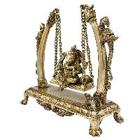 Buddhist Statue Of Ganesh On A Swing, [sand Casting], Relaxing On A Swing [small], Glossy