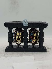 Buddhist Handmade Wall Prayer Wheel With Mantra Inside, With Carved Mantra, [stone Setting], Wall Mountable, Wall Mountable