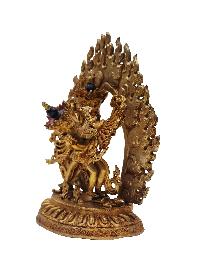 [best Price],buddhist Handmade Statue Of Kalachakra, [face Painted, Gold Plated], [last Piece]
