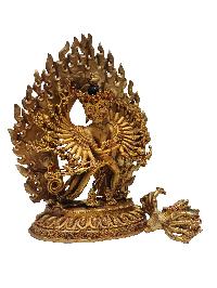 [best Price],buddhist Handmade Statue Of Kalachakra, [face Painted, Gold Plated], [last Piece]