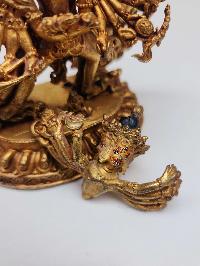 [best Price],buddhist Handmade Statue Of Kalachakra, [face Painted, Gold Plated], [last Piece]