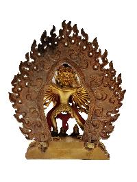 [best Price],buddhist Handmade Statue Of Kalachakra, [face Painted, Gold Plated], [last Piece]