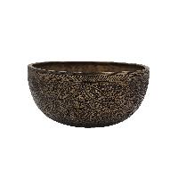 [rare Find], Buddhist Real Antique Hand Beaten [bangladeshi] Jambati Singing Bowl, Carved Design, Beautiful Sound Quality, [antique], [select Accessories]