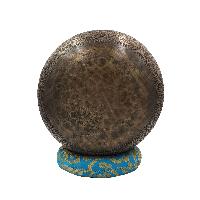 [rare Find], Buddhist Real Antique Hand Beaten [bangladeshi] Jambati Singing Bowl, Carved Design, Beautiful Sound Quality, [antique], [select Accessories]