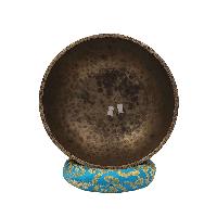 [rare Find], Buddhist Real Antique Hand Beaten [bangladeshi] Jambati Singing Bowl, Carved Design, Beautiful Sound Quality, [antique], [select Accessories]